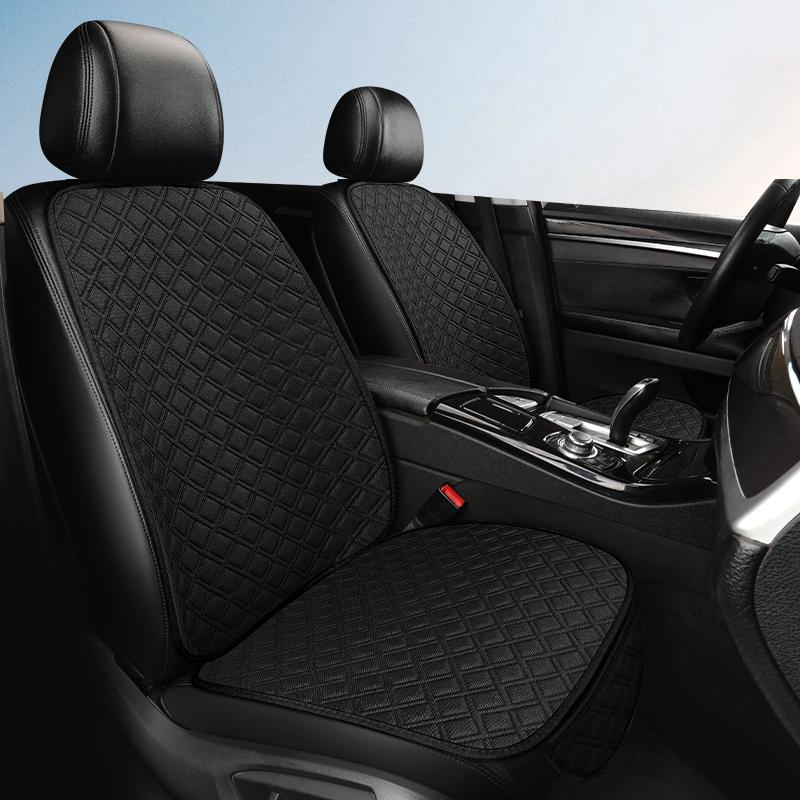 New Linen Car Seat Cushion Three Piece Set, Four Season Universal Anti Slip Five Seat Backrest Car Seat Cushion, Summer Cushion