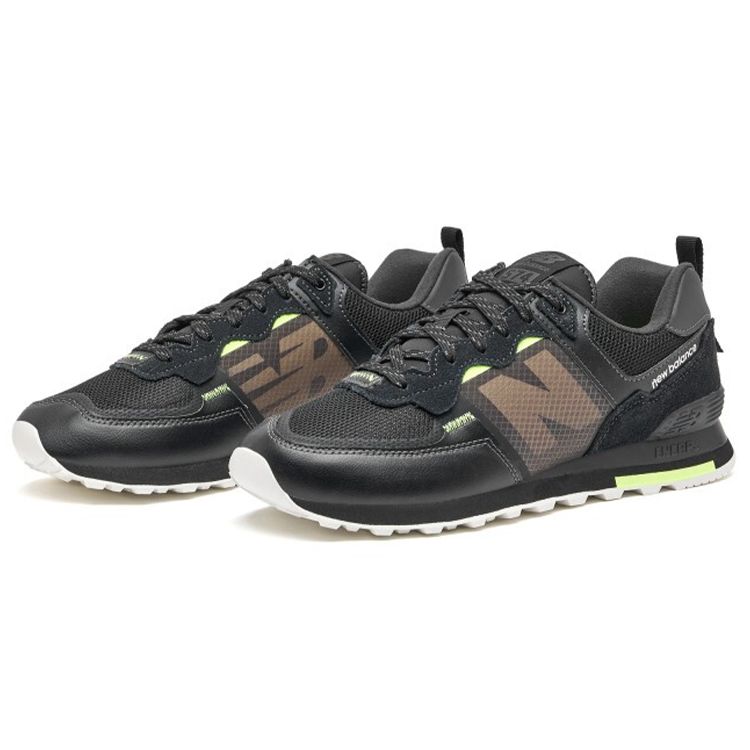 New Balance 574 Black Bleached Lime Glow Unisex Sneakers ML574IDC
