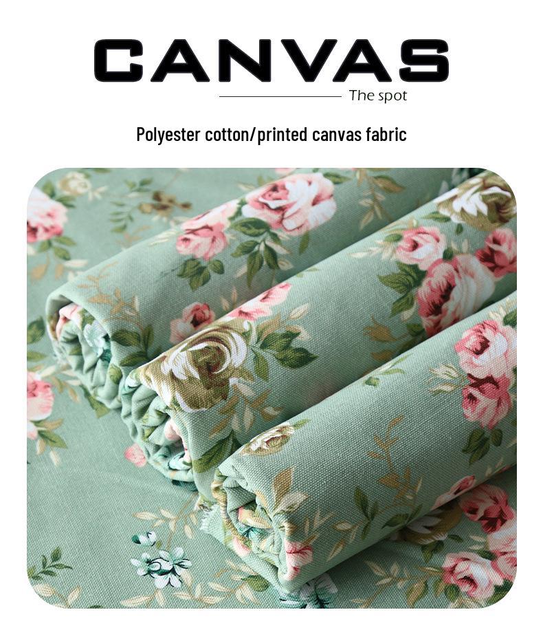 Ekologická šifrovaná bavlněná polyesterová květinová plátnová tkanina na polštáře, podložky pro domácí mazlíčky a venkovní stany