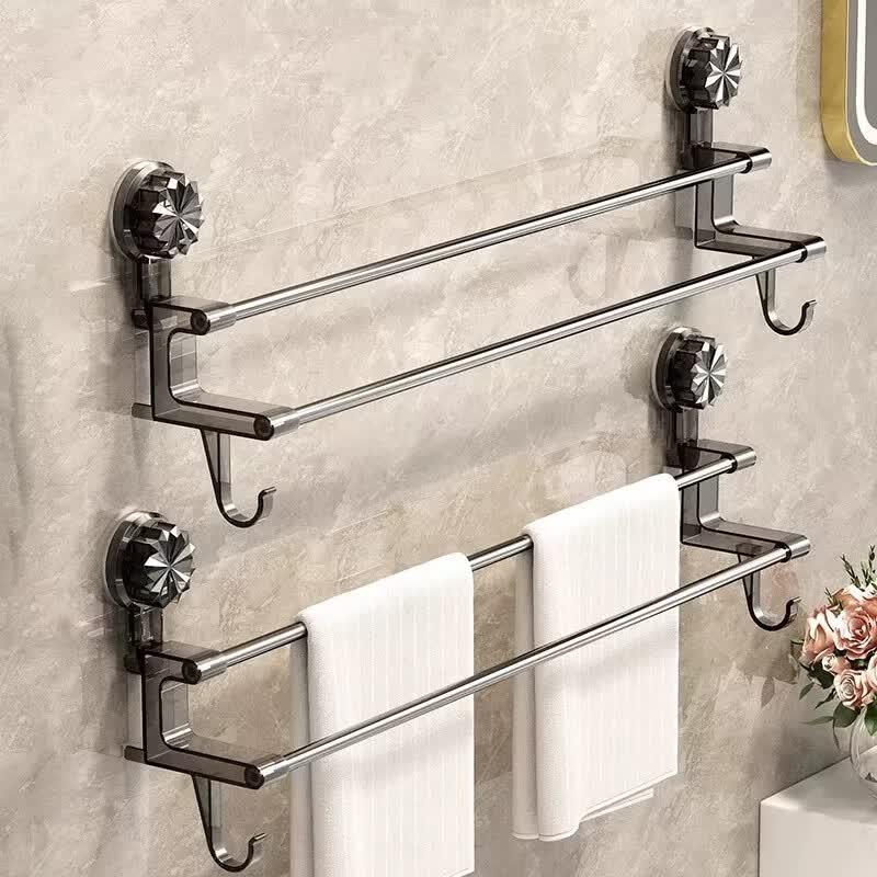 MUYA Suction Cup Double Towel Rack