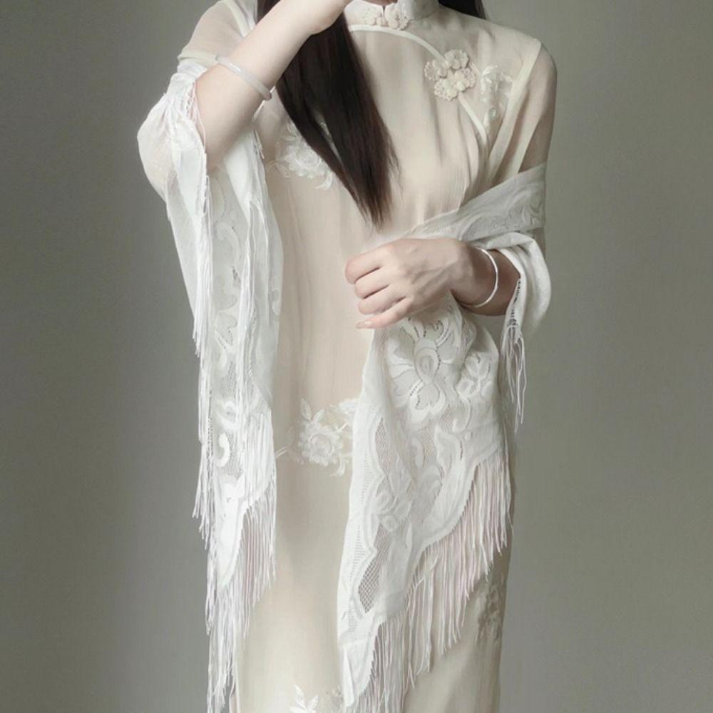 Hollow Women Shawl Multicolored Tulle Shawl Cloak Fashion Scarf  Women