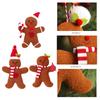 Set of 3 Christmas Gingerbreads Man Shape Cloth Ornaments Reusable Hanging Decorations for Holiday Homes Party