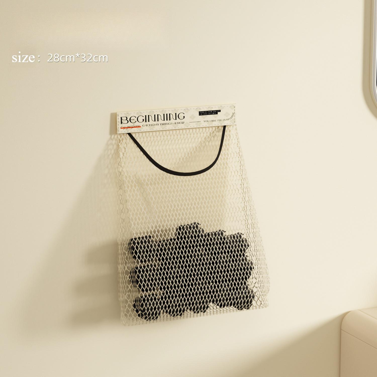 Kitchen Garbage Bag Storage Artifact Wall-mounted Large-capacity Storage Bag Plastic Bag Storage Velcro Mesh Bag
