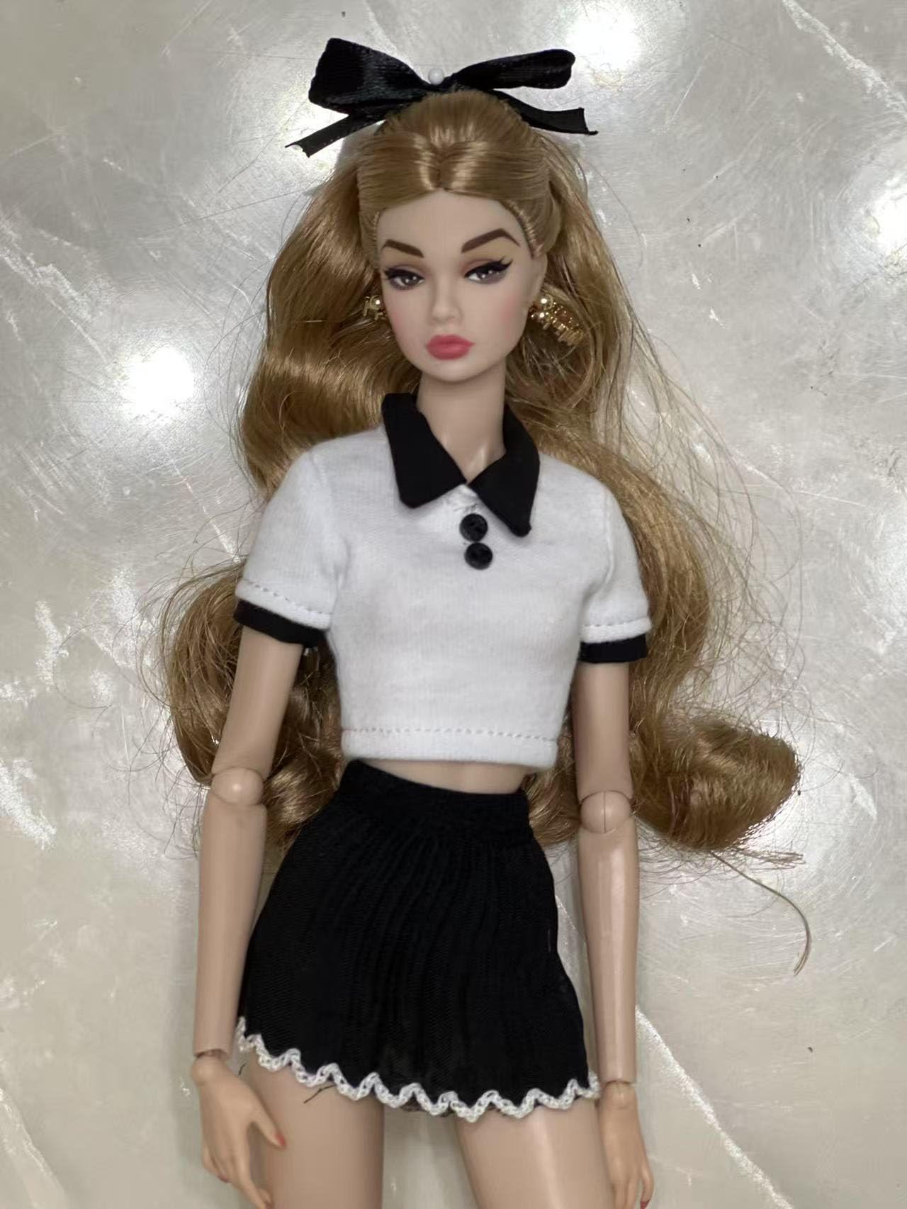 

HAMRETHYPPZ 16 масштаб 30см ob27 школьная форма, повседневная одежда, форма секретаря, милый и сладкий, черный плиссированный костюм, деловой костюм секретаря (голова и