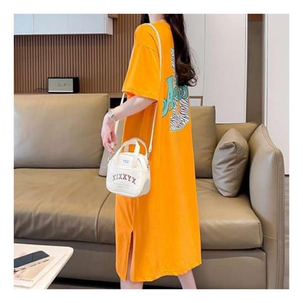 Navava Women No799 Simple Daily Printing Short Sleeve Dress