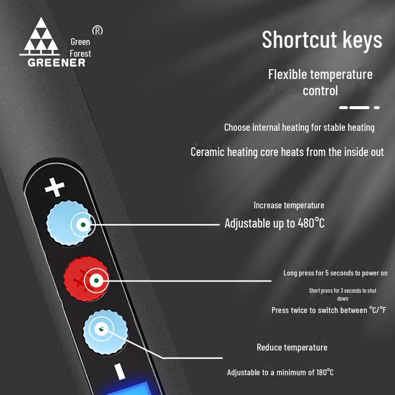 Green Forest Adjustable Temperature Electric Soldering Iron Tool - High Power, Internal Heating, Constant Temperature, Household & Student Use.