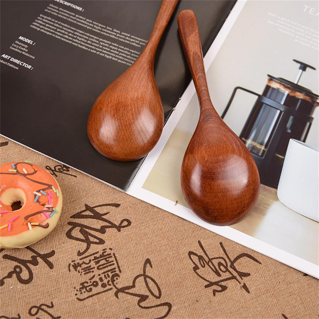 Dřevěná polévková lžíce v japonském stylu s dlouhou rukojetí Kuchyňské náčiní Praktické nádobí pro domácí stolování Venkovní použití