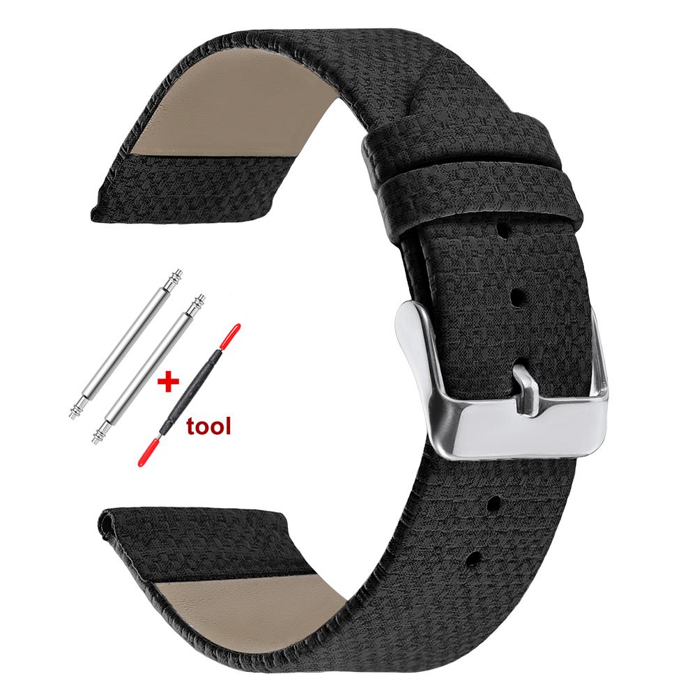 Denim Watch Strap 20mm 22mm for Omega Business Watchband 18mm 24mm Blue Brown Fabric Wristband for Men Women Watches Accessories