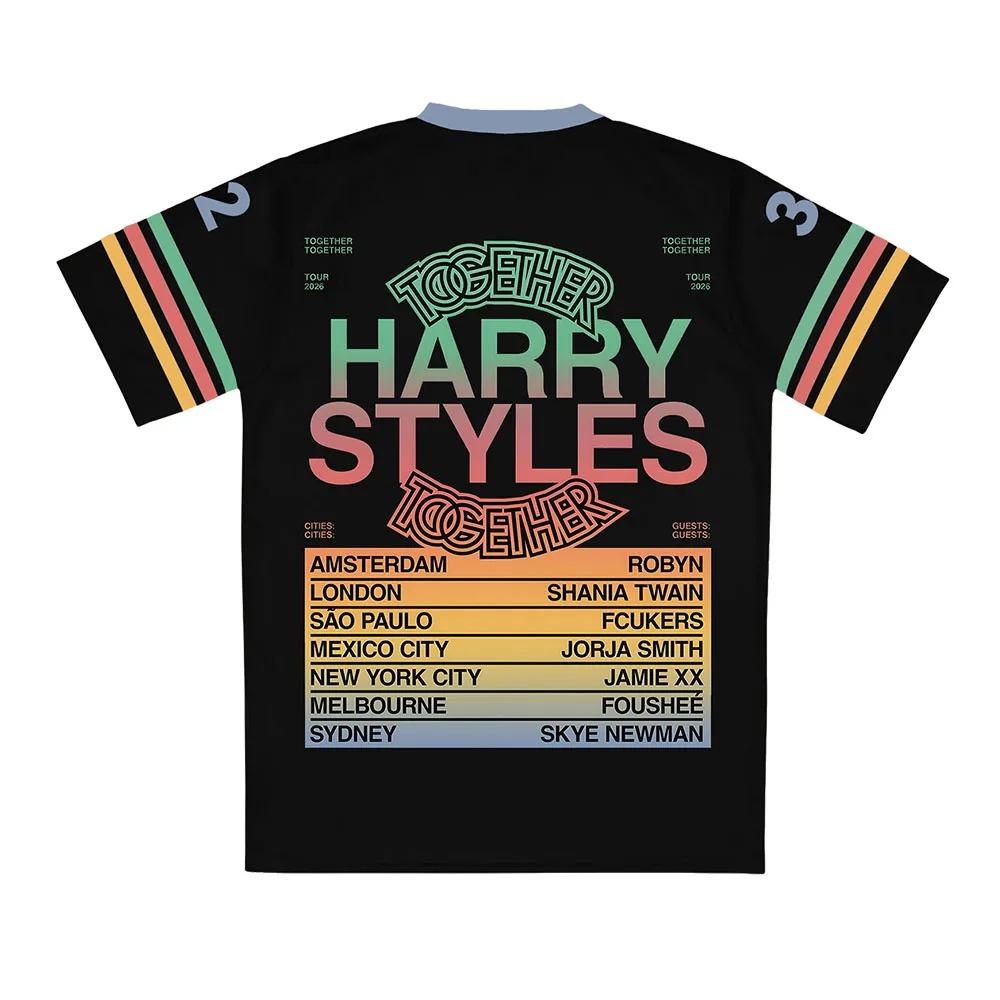 HarryStyles Together Together Tour 2026 Jersey Short Sleeve V-neck Men Women T-shirt Casual Summer Design 3D Print T Shirt Male funny shirts