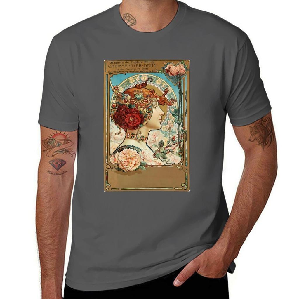 Hd Red Haired Girl Vintage Advert By Louis Hingre Art Nouveau Style Beautiful Design 1900 Tshirt