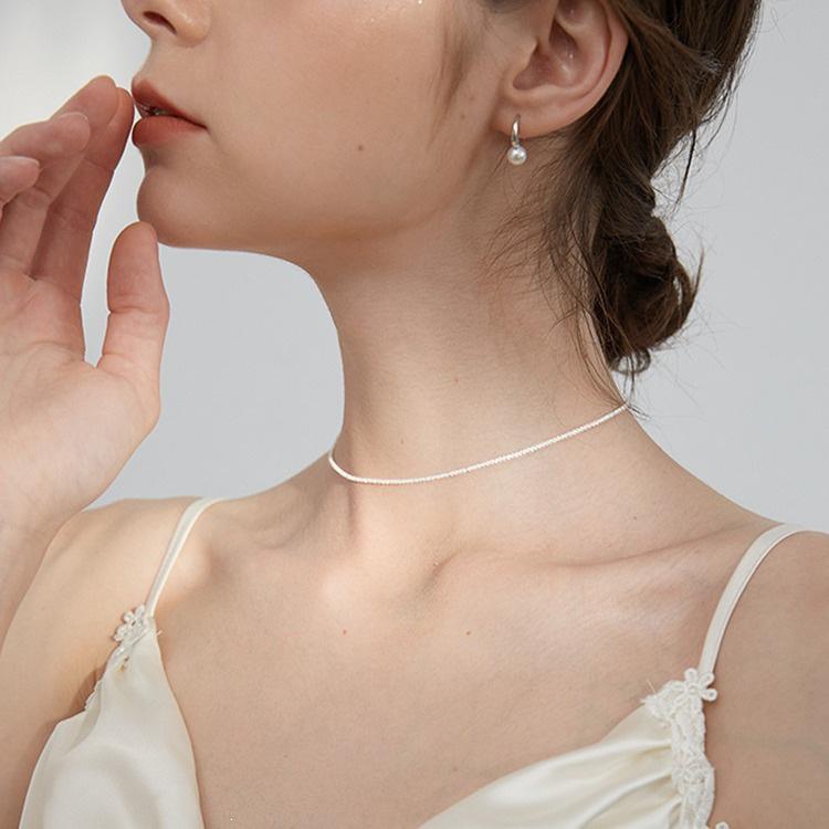 925 Silver-Plated Starry Sky Choker - Simple Korean Clavicle Necklace for Women