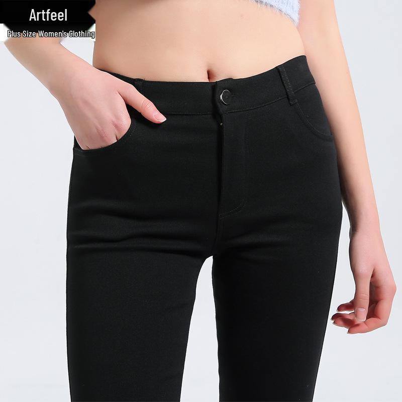 

2025 Весна Женские леггинсы больших размеров без катышков на молнии M-8XL L чёрный