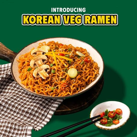 MasterChow K-Chow Korean Ramen Veg | Pack of 4 | 92g Each