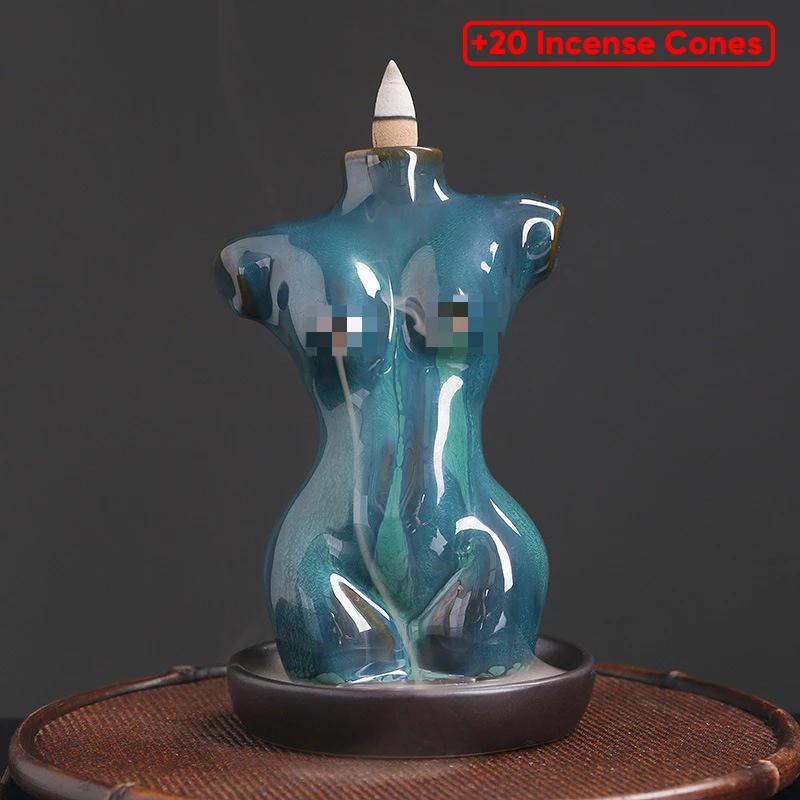 Ceramic Flowback Incense Stove Artistic Conception Waterfall Decoration Incense Stove Handicrafts Yoga Incense