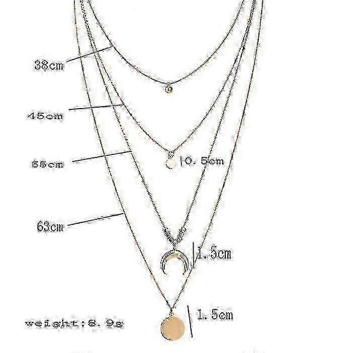 2025 Sun And Moon Necklace Layered Pendant For Women And Girls