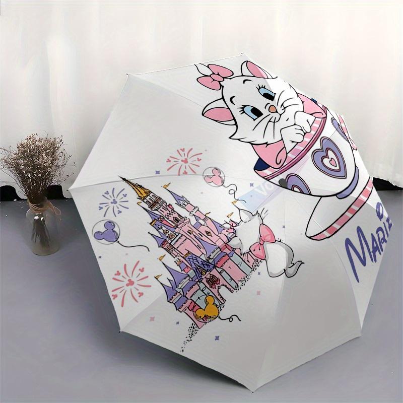 Marie,Aristocats Automatic Umbrella - Tri-fold Portable Umbrella, Best Holiday Gift for Men and Women, Durable Iron Frame, Playful Design, S