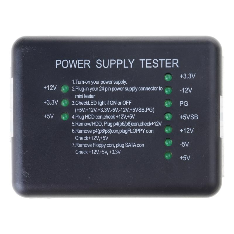 

Тестер блока питания ПК 20/24 пин, светодиодный диагностический для HDD, измеритель для ПК 1