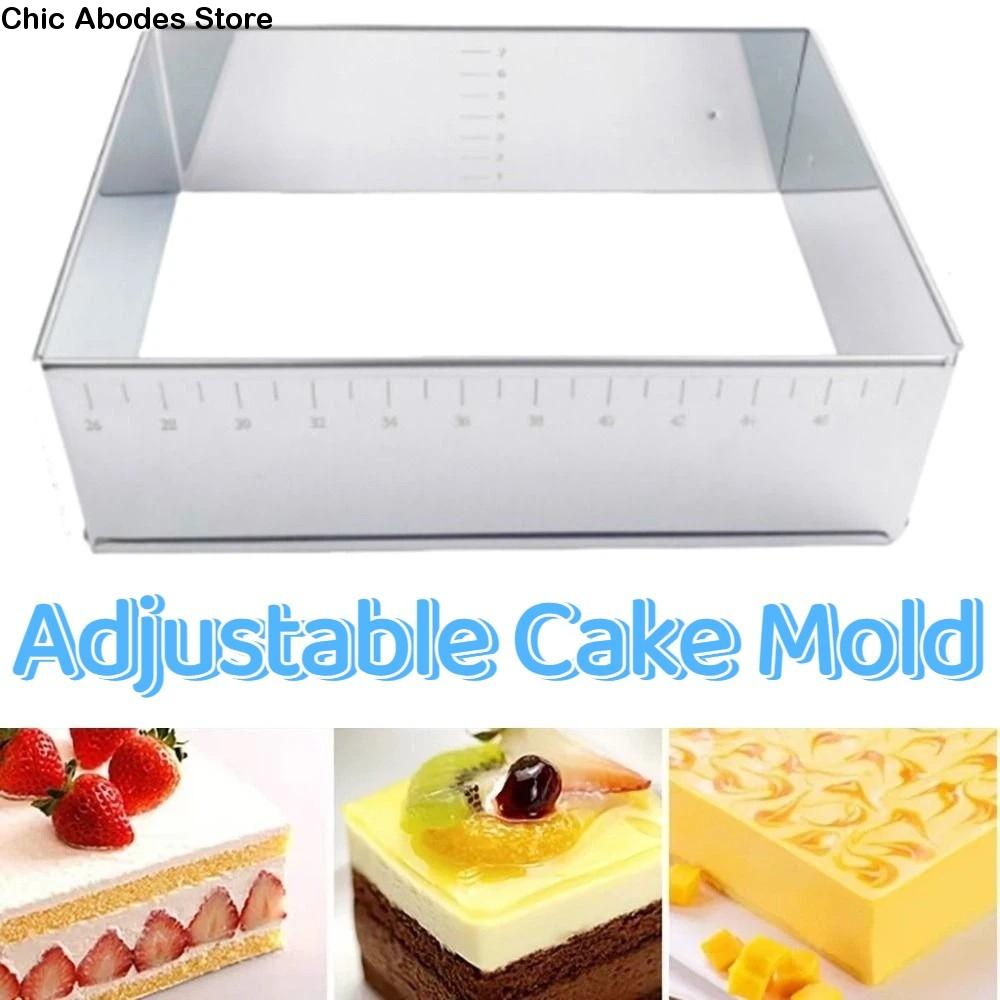 Rectangular Adjustable Cake Mold Rust-proof DIY Stainless Steel Baking Mould No Odor Non-stick Mousse Cake Ring Chocolate