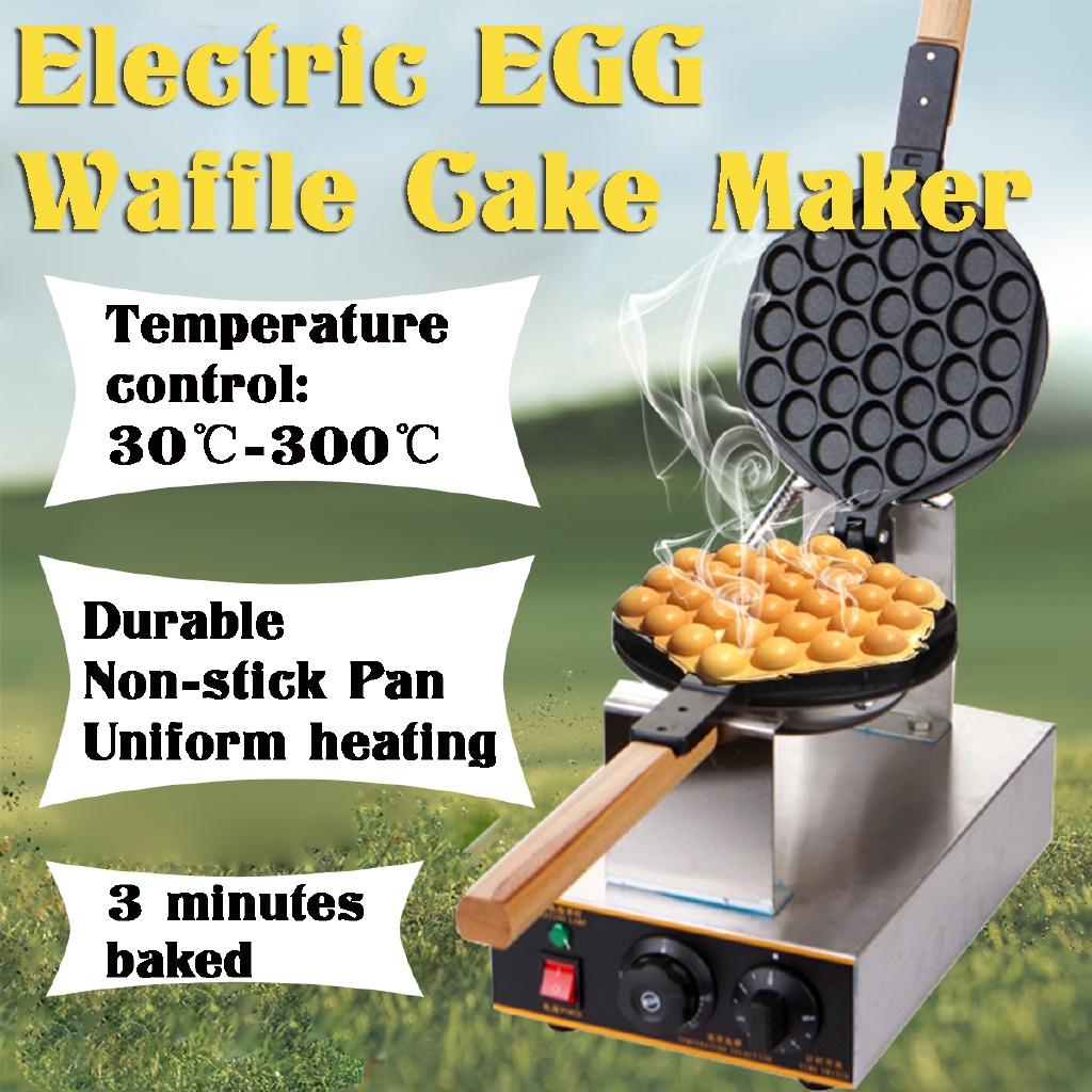 1.1 Kw Non-stick Commercial Electric Waffle Maker Waffle Baker Ice Cream Crispy Cone Making Machine Bubble Egg Cake Eggettes Oven