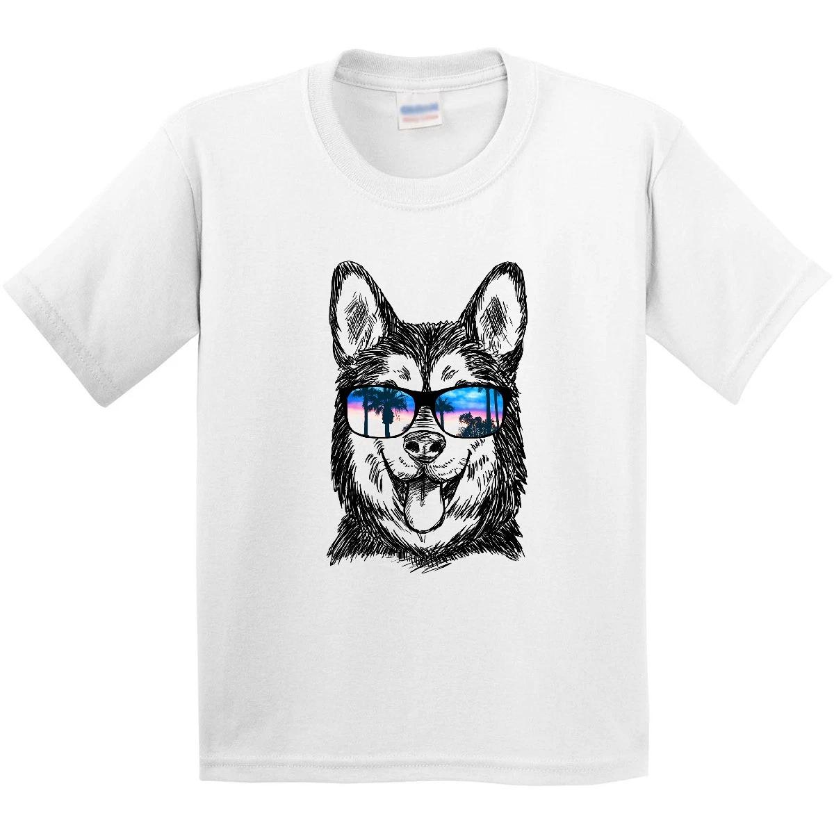 Inktastic Siberian Husky Sketch Portrait With Sunglasses Youth T-Shirt Pets Dog 140