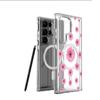 Pink Daisy Magnetic Transparent Case for iPhone 15/16/17 Pro Max