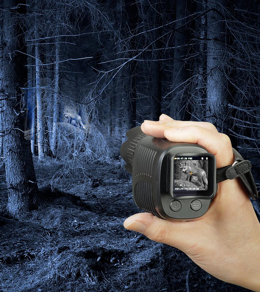 Kiyoraka Infrared Night Vision Handheld Camera for Recording and Shooting in the Magnifying Black AH-C01 Dark, One-Handed, Glass,