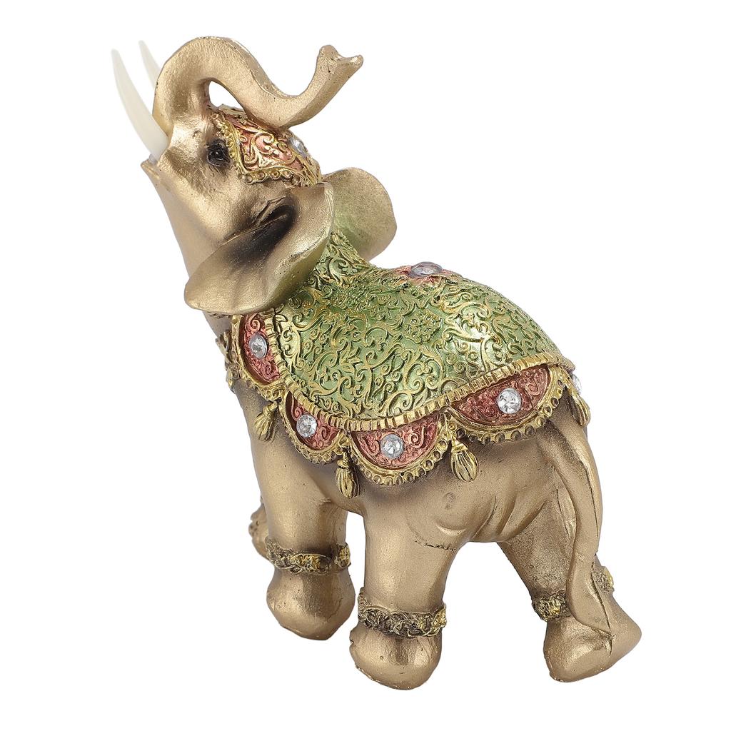 Elephant Statue Wealth Lucky Feng Shui Elephant Figurine Home Decor House Warming Present TV Cabinet Entryway