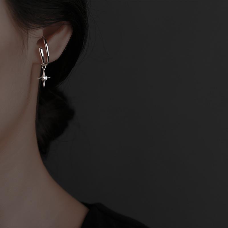 Floating Asterisk Ear Clips Female Ear Piercing Artifact Niche High-end Simple and Cold Wind Sexy Ear Bone Clips