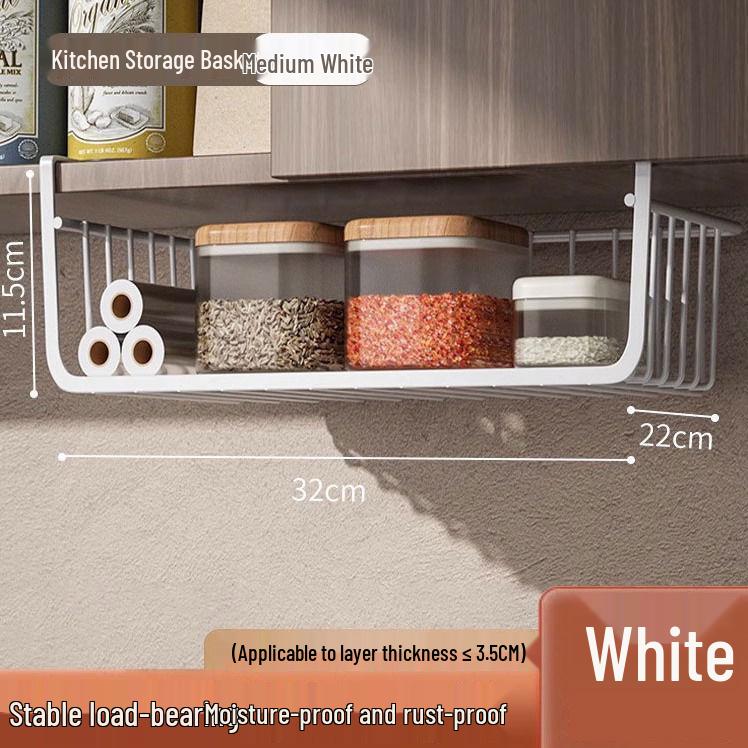 Under-Table Storage Shelf: Dormitory Hanging Basket and Layered Partition Desk Organizer