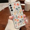 Sunflower Phone Case For Samsung Galaxy S25 Ultra S24 FE S23 Plus S22 A56 A36 A16 A55 A35 5G A17 A27 A37 A57 S26 Flowers Leaves Print Clear Soft Cover