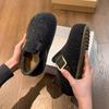 Retro inner height increase two wear Birkenstocks new autumn and winter woolen lazy thick-soled velvet cotton shoes