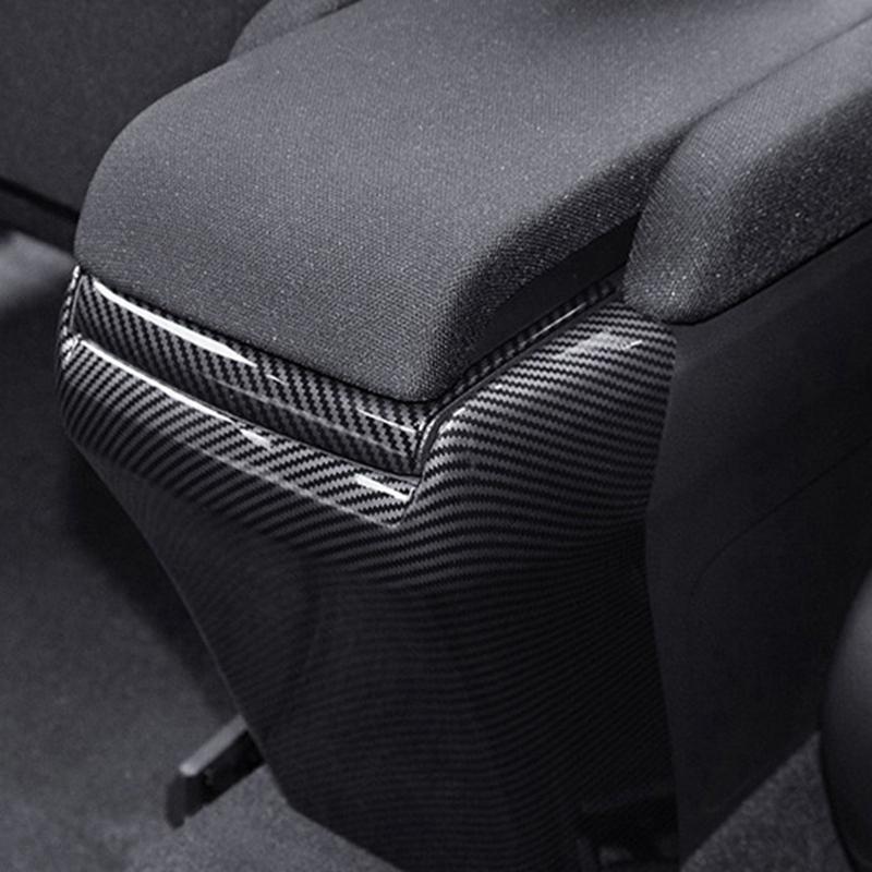 Highly Recommended Carbon Fiber Car Rear Armrest Box Anti-Kick Plate Armrest Panel Trim Cover For Honda Civic 10Th 2016-2019 Arm