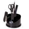 Black Rotatable Pen Holder Large Plastic Pencil Container Desk Organizer for Home Office Adult Student Stationery Holder