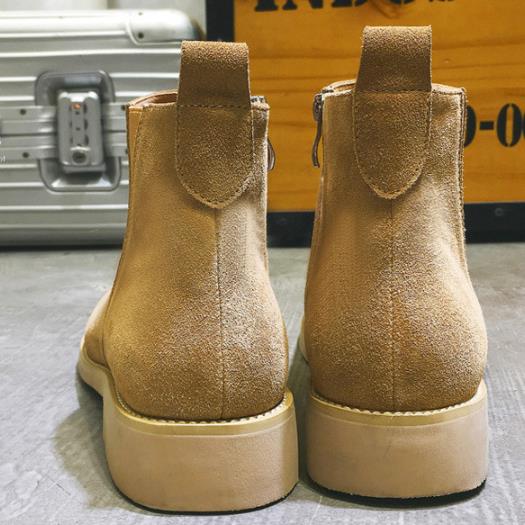 Fashion Fashion Chelsea Boots Men Pointed Comfortable ZIP Dress Boots Men Slip On Cheap 2024 New Men's Suede Shoes Zapatos Hombre Casual