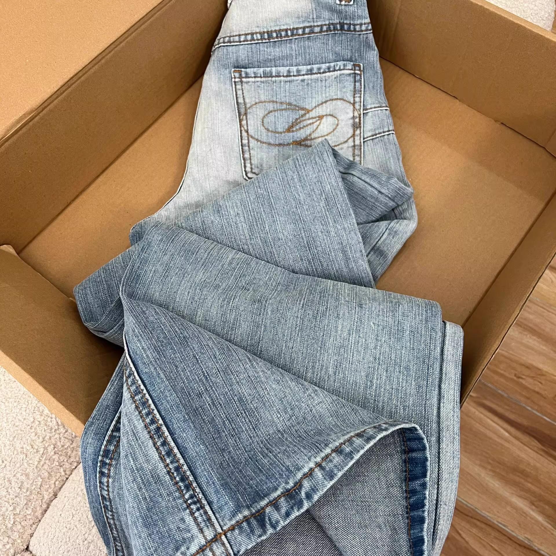Women s High Waist Light Blue Straight-Leg Jeans – Winter Design, Versatile, Washed, Wide Leg 2XL