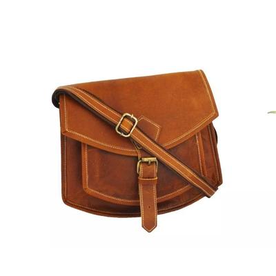 11palcová ručně vyráběná kožená kabelka pro ženy hnědá vintage crossbody taška