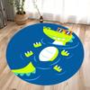 Playful Dinosaur Themed Round Area Rug for Kids Playroom Decor Colorful Childrens Floor Mat Soft Living Room Nursery Carpet