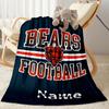 Bears Football Team Spirit Personalized Name Blanket Multi-purpose Personalized Blanket Comfortable Perfect for Bedding Home Decor Sofa Chair