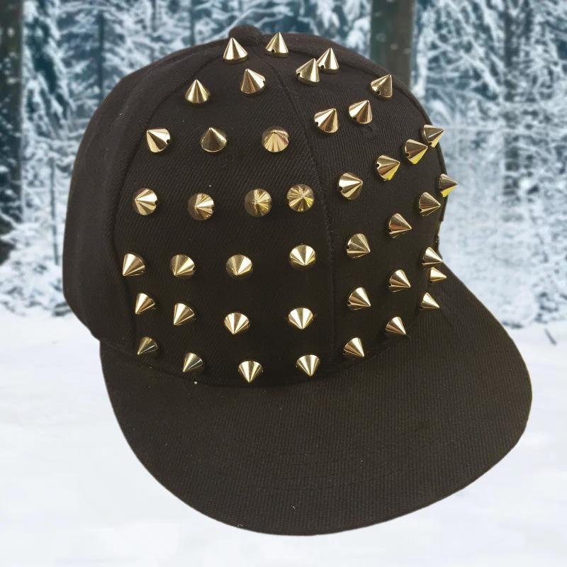 Men And Women's Rivet Flat Hat Punk Rock Hip Hop Stud Baseball Caps Y2K Outdoor Personalized Hat