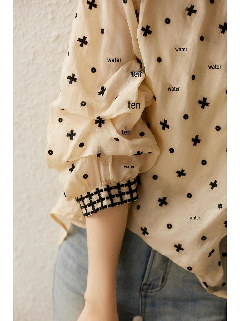 Heavy Embroidery Puff Sleeve Babydoll Top Women XYG482408MG – Japan & Korea Collection