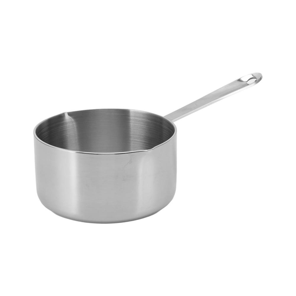 Stainless Steel Butter Warmer Silver Milk Pot Durable Stainless Steel Saucepan Heating Sauces