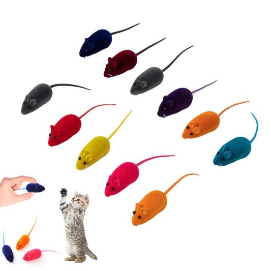 Squeaky Cat Toys Realistic Mouse Shape Interactive Chew Toy with Gnawing Sound Cat Play Teething Toys for Indoor Cats Energy Relief and Fun