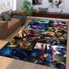 League of Legends Faction Character Print Flannel Rug, Non-Slip, Suitable for Bedroom, Living Room, Children's Room Decoration