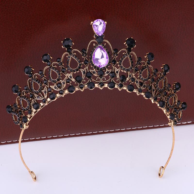 Retro Bridal Crown Tiara Princess Prom Party Queen Hair Crown Alloy Rhinestone Crown