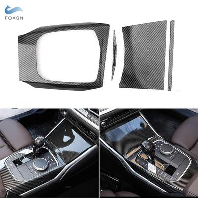 Car Center Console Control Gear Shift Panel Cover Decoration Trim Carbon Fiber Texture For BMW 3 Series G20