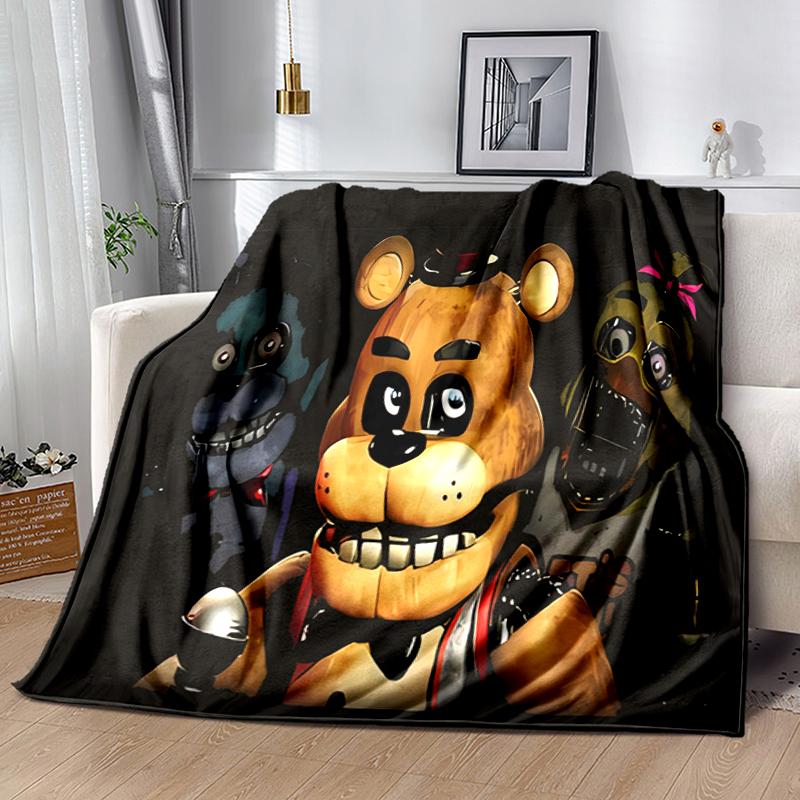 1pc Blanket Five Nights at Freddy's2 Print Design, Lightweight Blanket for Sofa, Bed- Soft &Warm, Gift for All Seasons like Christmas, Halloween