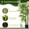 Artificial Plant, Plastic Bamboo In Pot, 780 Leaves, Realistic Look, Minimal Maintenance, 140 Cm, Green