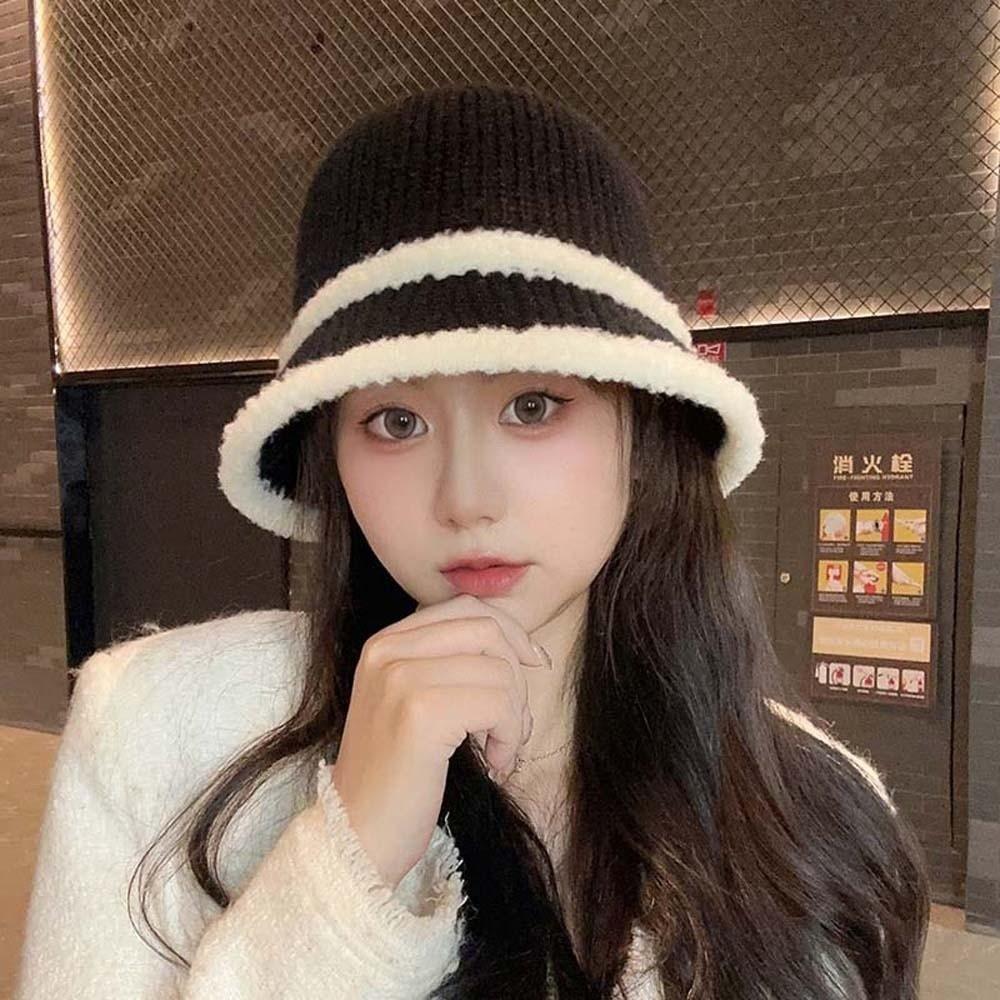 Temperament Knitted Bucket Hat Breathable Woven Fisherman Hat Elegant Sunshade Basin Cap  Summer