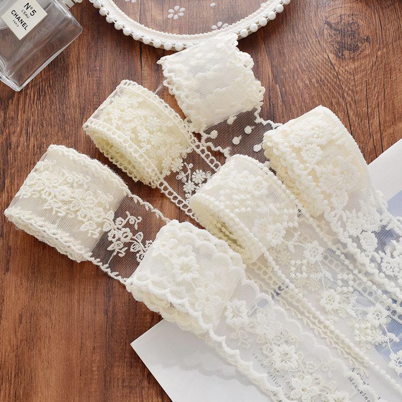 Handmade Mesh Embroidery Lace Flower Fabric Trim for Hair Accessories, Bows, Clips, and Headbands