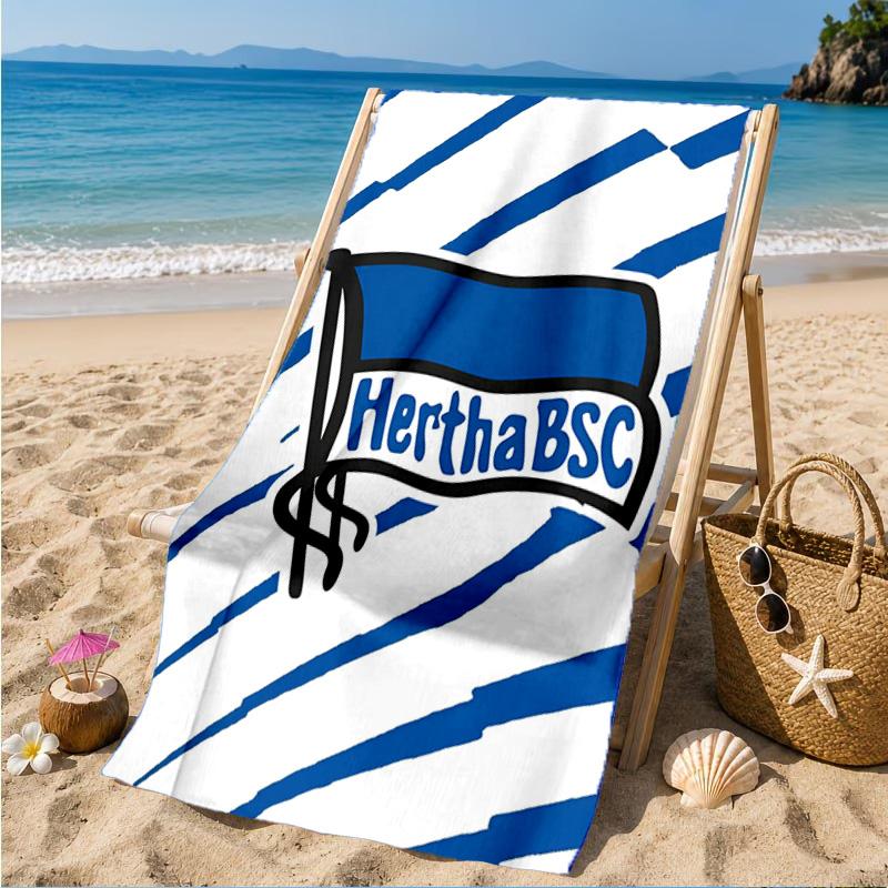 Hertha Bsc Berlin Crest Beach Towel, Quick-drying, Easy To Care For, Suitable for Both Fitness and Beach Vacations,Sports Essential